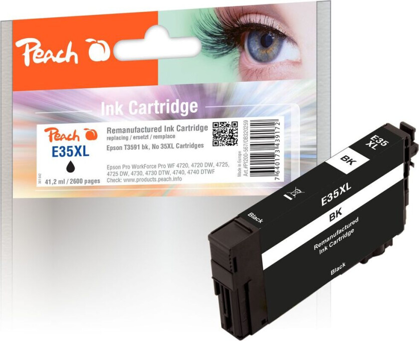 Kompatibel med Epson No. 35XL Blekkpatron Svart T3591 43ml