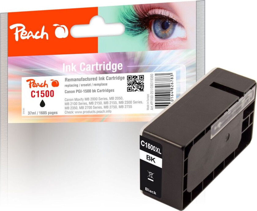 Kompatibel med Canon PGI-1500XL blekkpatron Svart 37ml