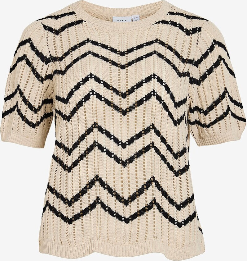 Topp viAutra O-neck 2/4 Knit Top - Grå