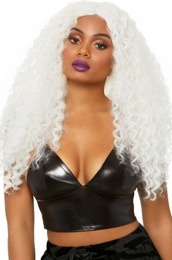 Long Curly Wig White