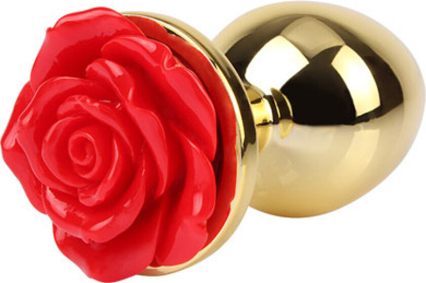 Showy Rose Anal Plug Medium Gold/Red