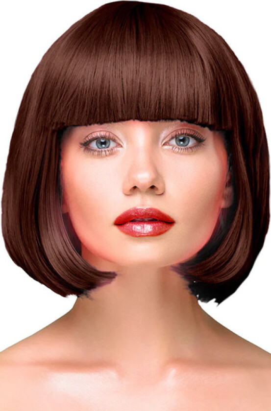 Party Wig Short Straight Brown Hair