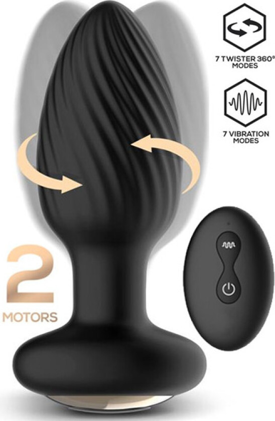Drago Vibration Butt Plug, 360º Twister & Remote Control