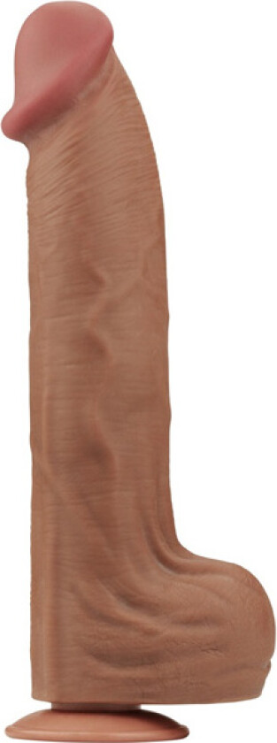 Sliding Skin Dual Layer Dildo Brown 36 cm