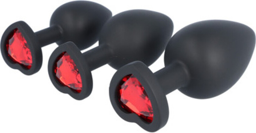 Ruby Heart Silicone Plug Set 3-pack