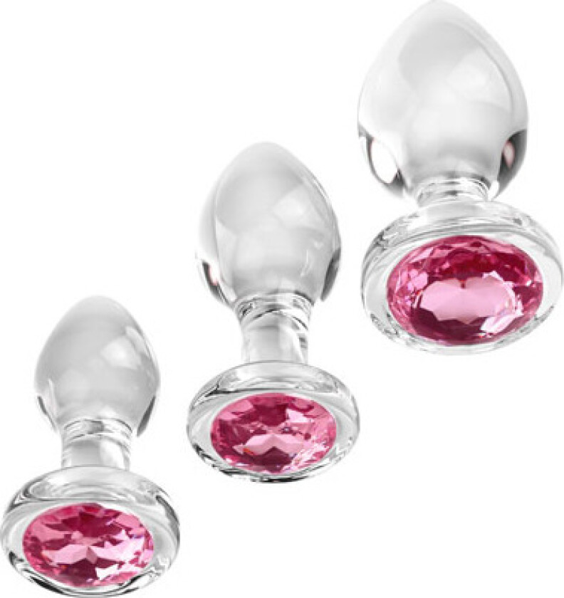 Adam & Eve Pink Gem Glass Plug Set