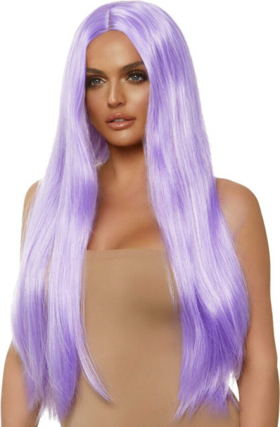 Long Straight Center Part Wig Lavender