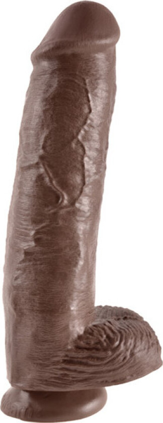 King Cock With Balls Brown 28 cm