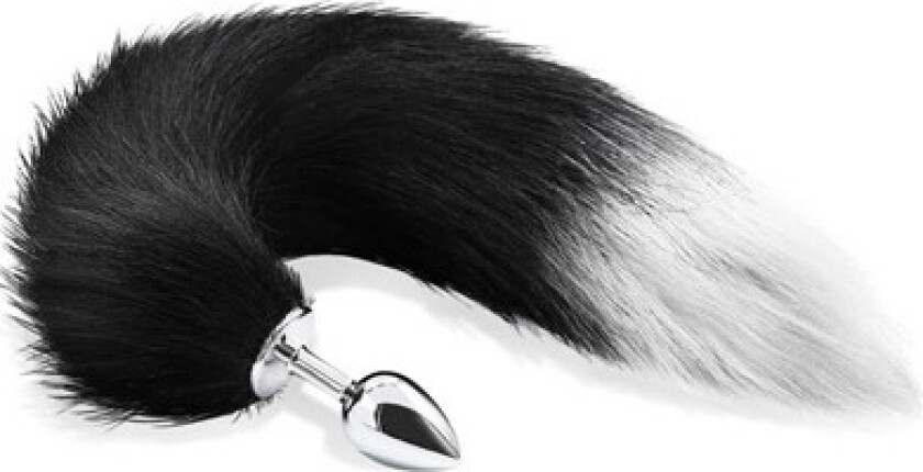 Anal Plug With Black & White Tail Medium