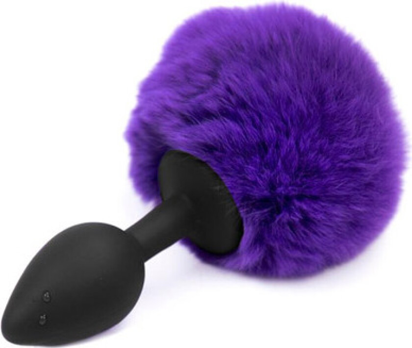 Purple Faux Fur Rabbit Tail With Silicone Plug S