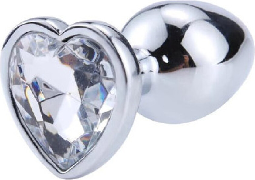 Heart White Anal Plug With Heart Jewel M
