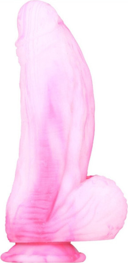 Silicone Dildo Fat Dick Pink-White 25cm