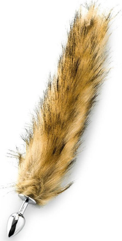 Deluxe Fluffy Fox Plug Brown 45cm