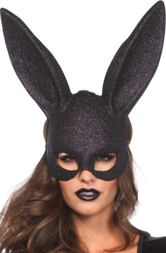 Black Glitter Rabbit Mask