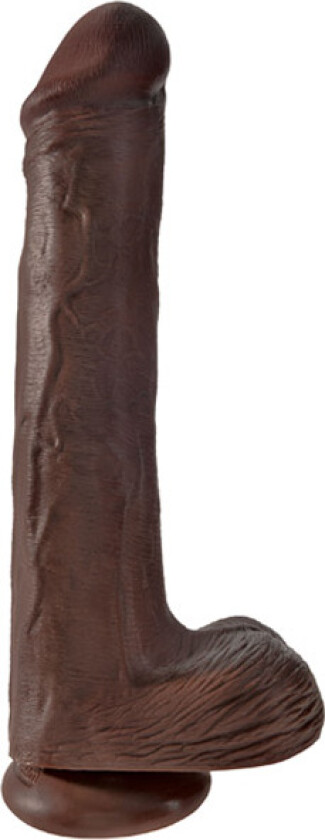 King Cock With Balls Brown 33 cm
