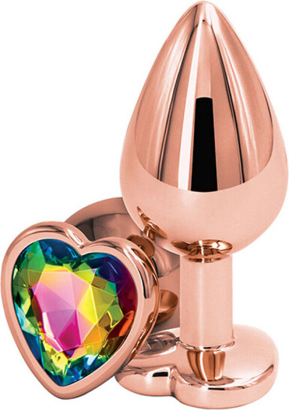 Rose Gold Rainbow Heart Medium