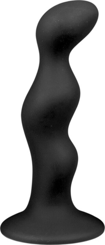 Ribbed Black Silicone Dildo