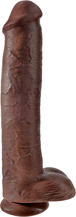 King Cock with Balls Brown 38 cm
