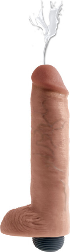 King Cock Squirting Cock with Balls Tan 25cm