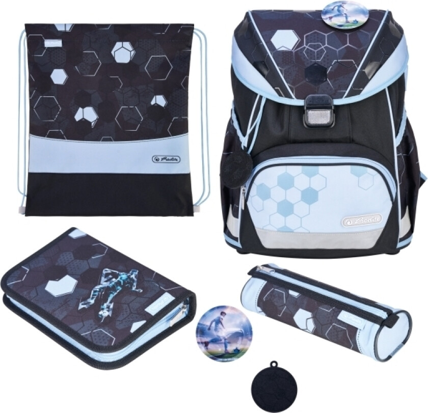 Ultralight Xl Plus Cyber Soccer, Pennal, Pencil Pouch, Skolesekk, Sportsbag, Gutt, Barneskole, Ryggsekk, 22 L, Forlomme, Sidelomme