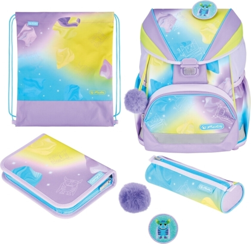 Ultralight Xl Plus Little Monster, Pennal, Pencil Pouch, Skolesekk, Sportsbag, Jente, Barneskole, Ryggsekk, 22 L, Forlomme, Sidelomme