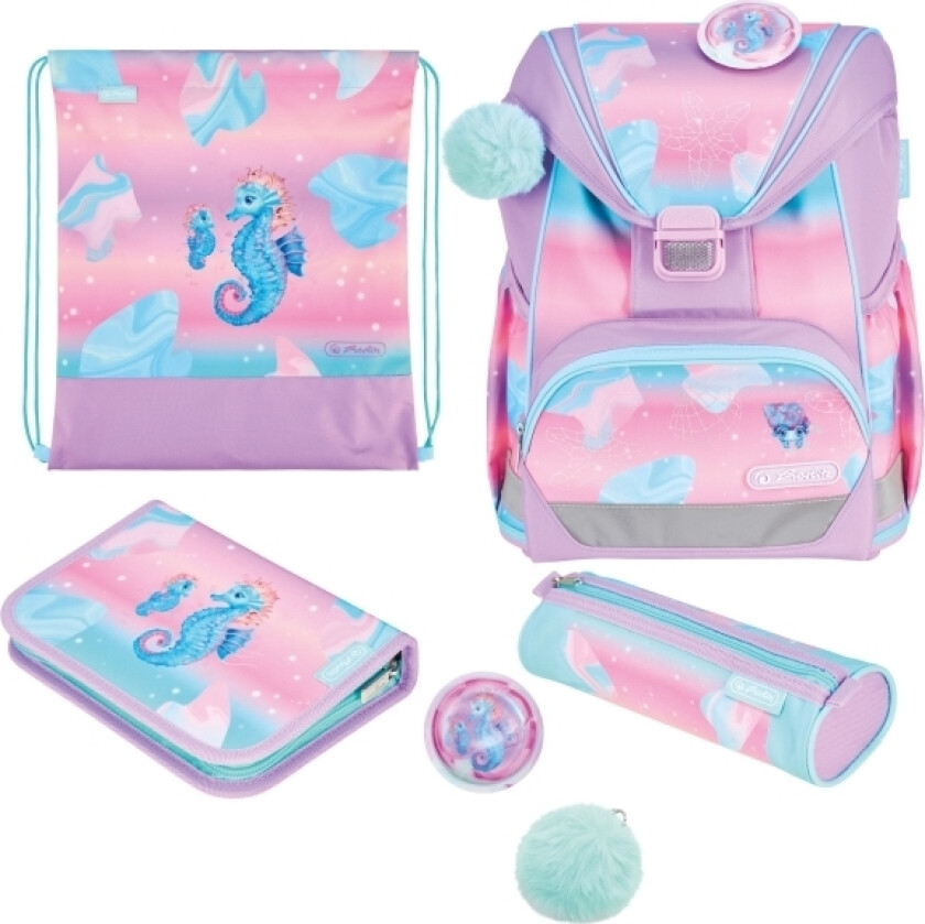 Ultralight Plus Ocean Lights, Pennal, Pencil Pouch, Skolesekk, Sportsbag, Jente, Barneskole, Ryggsekk, 16 L, Forlomme, Sidelomme