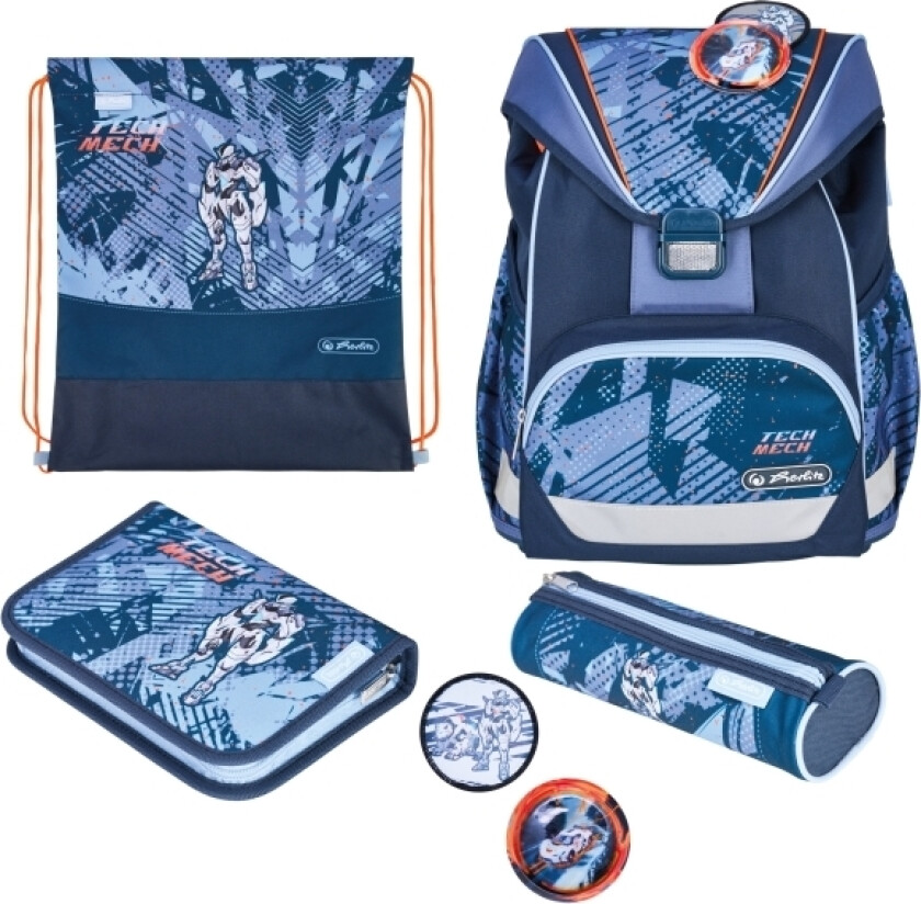 Ultralight Plus Techmech, Pennal, Pencil Pouch, Skolesekk, Sportsbag, Gutt, Barneskole, Ryggsekk, 16 L, Forlomme, Sidelomme