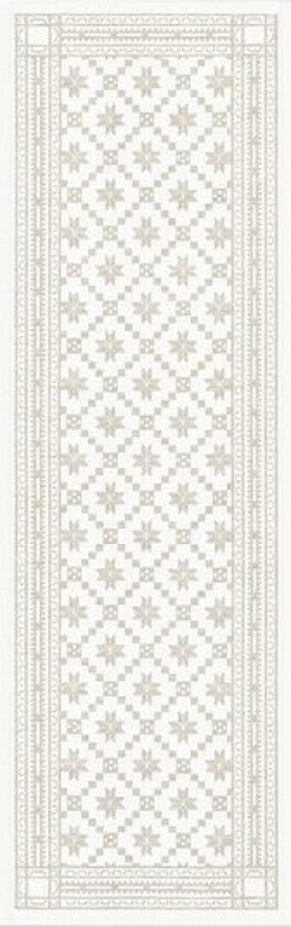 Åttebladrose løper 35x110 cm beige
