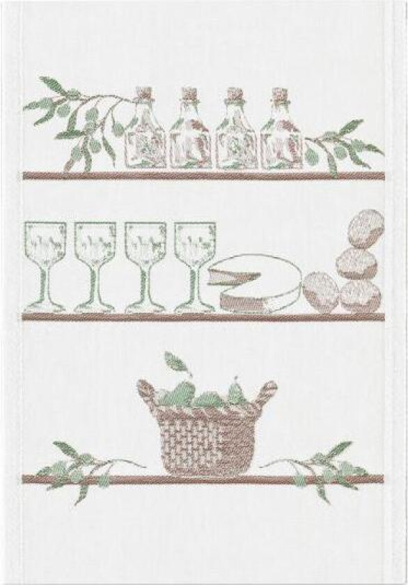 Kjøkkenhåndkle olivenfest 35x50 cm grå