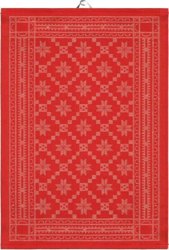 Åttebladrose kjøkkenhåndkle 50x70 cm rød