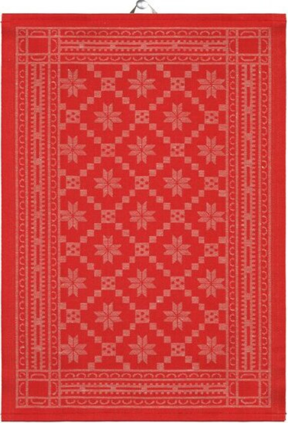 Åttebladrose kjøkkenhåndkle 35x50 cm rød