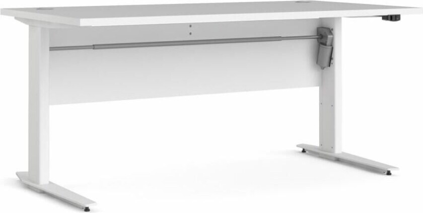 Prisme skrivebord elektronisk heve/senke hvit.