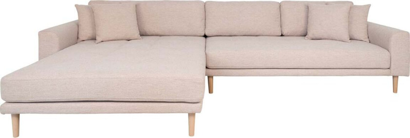 Lido sofa , lenesofa venstrevent med 4 puter sandfarget.