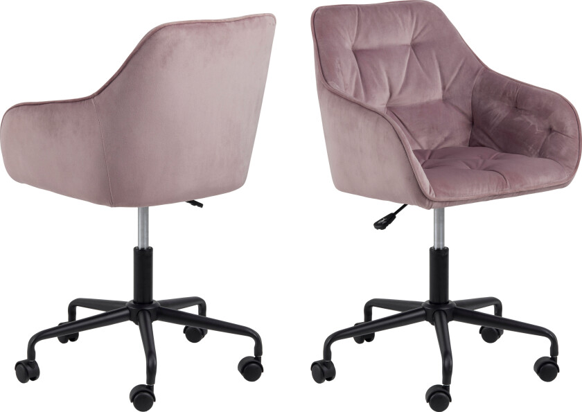 Bilde av Brooke kontorstol velour rosa.