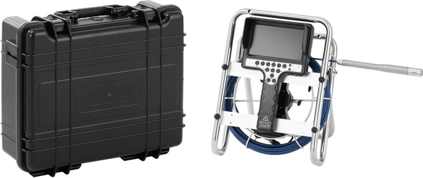 Inspeksjonskamera - 30 m - 12 lysdioder - 7" IPS-skjerm - med stativskinne