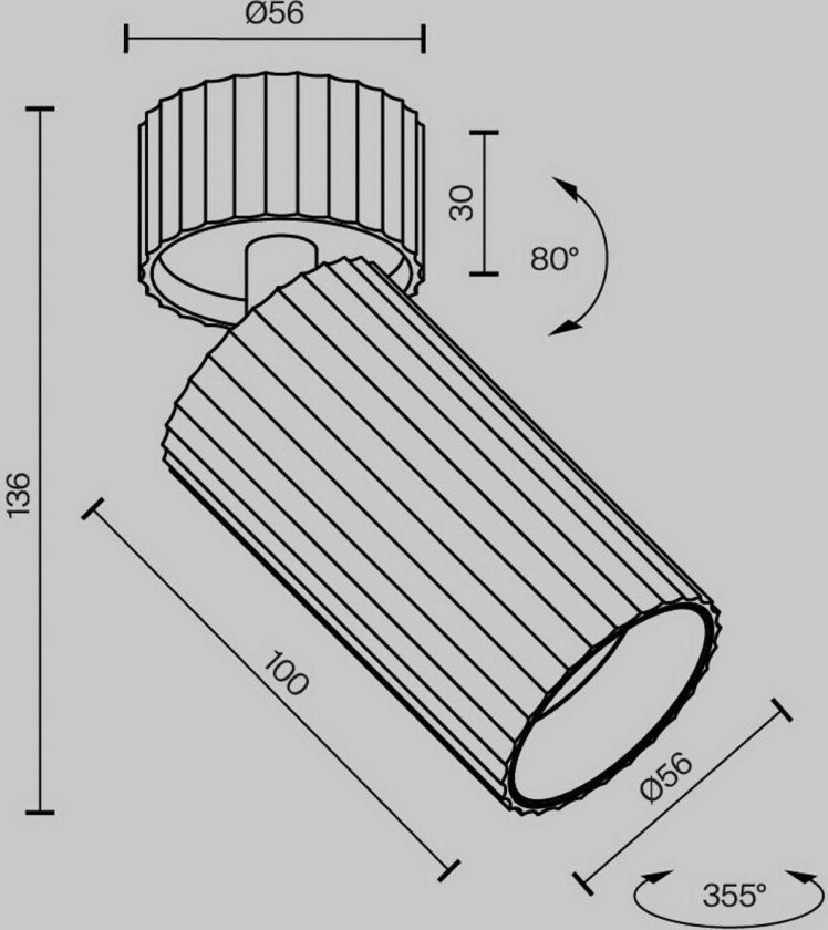 Calipso downlight, svart, svingbar, GU10