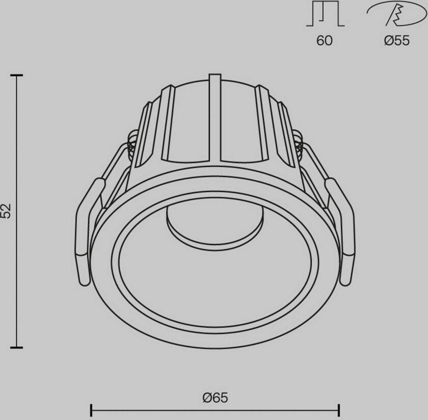 innbyggingslampe Alfa, svart/hvit, Ø 6,5 cm, 10 W, 36°, 36°