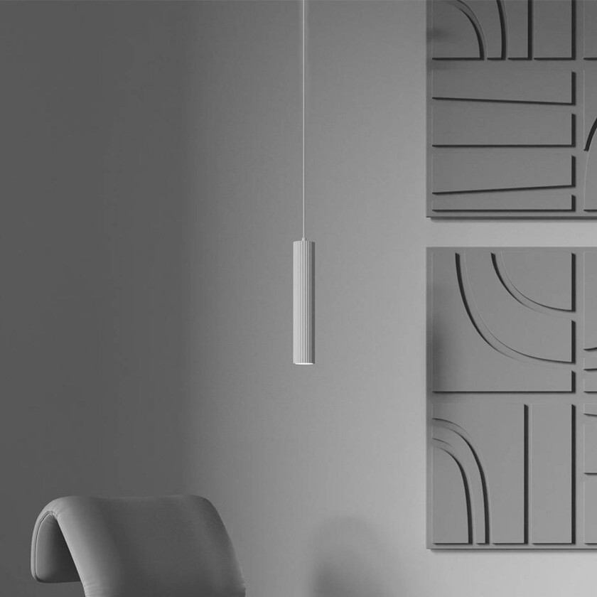 hengelampe Calipso, hvit, Ø 5,6 cm, aluminium, GU10