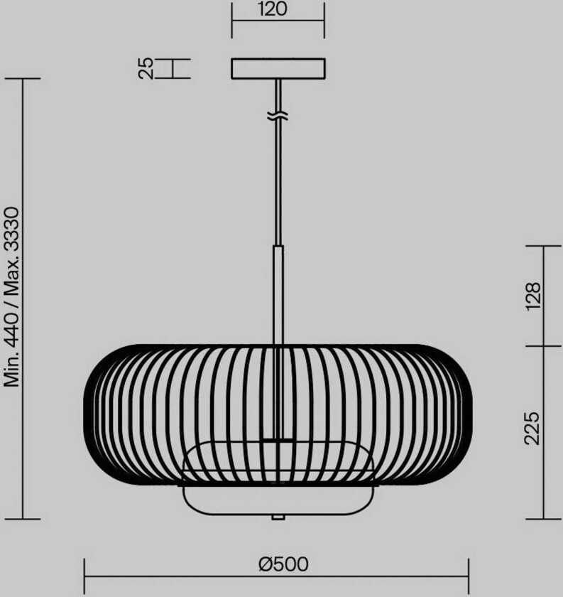 LED-hengelampe Levitation, Ø 50 cm, messingfarget