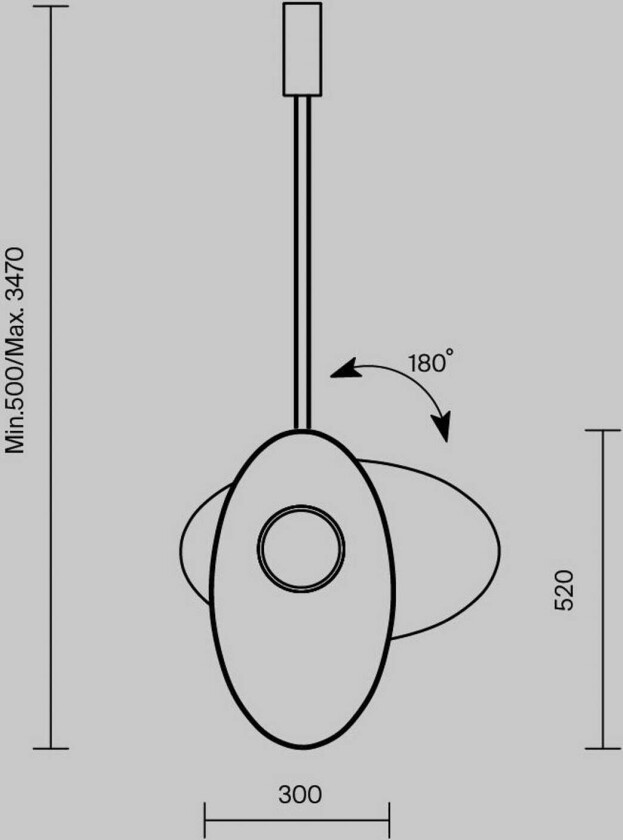 Evolution LED-hengelampe, grå/hvit, svingbar