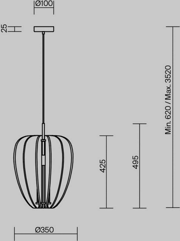 hengelampe Cambio, svart, Ø 35 cm, filt, E27