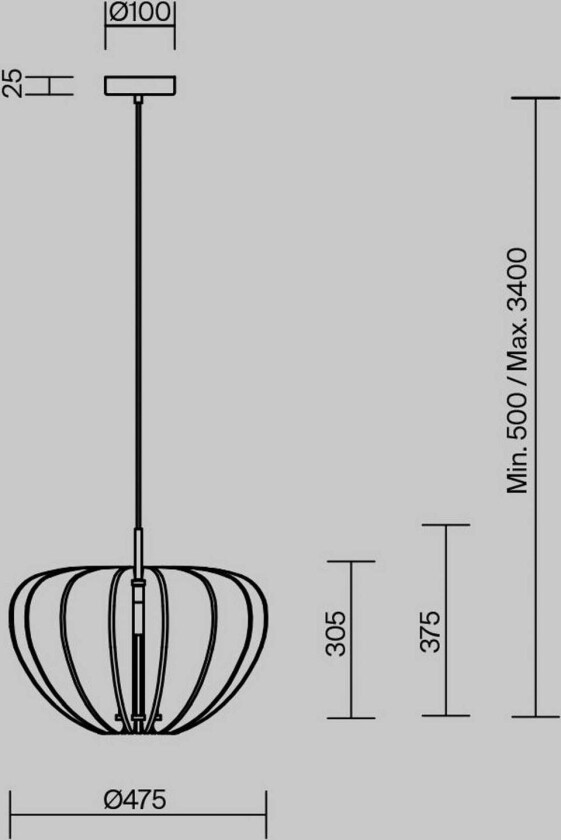 hengelampe Cambio, brun, Ø 47,5 cm, filt, E27
