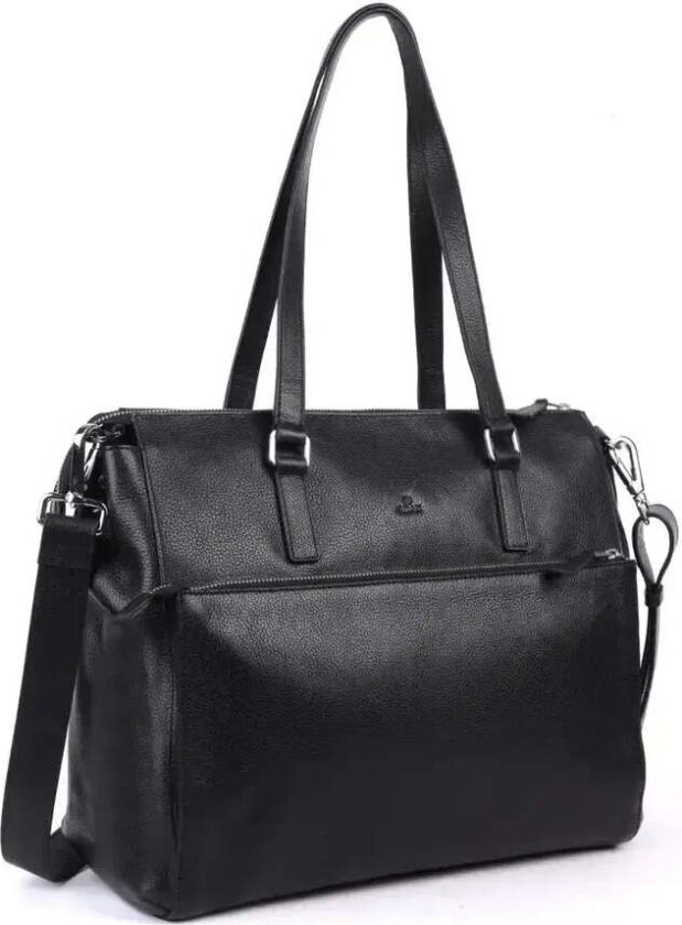 Napoli Malika Skinn Laptop Skulderveske 14" Svart