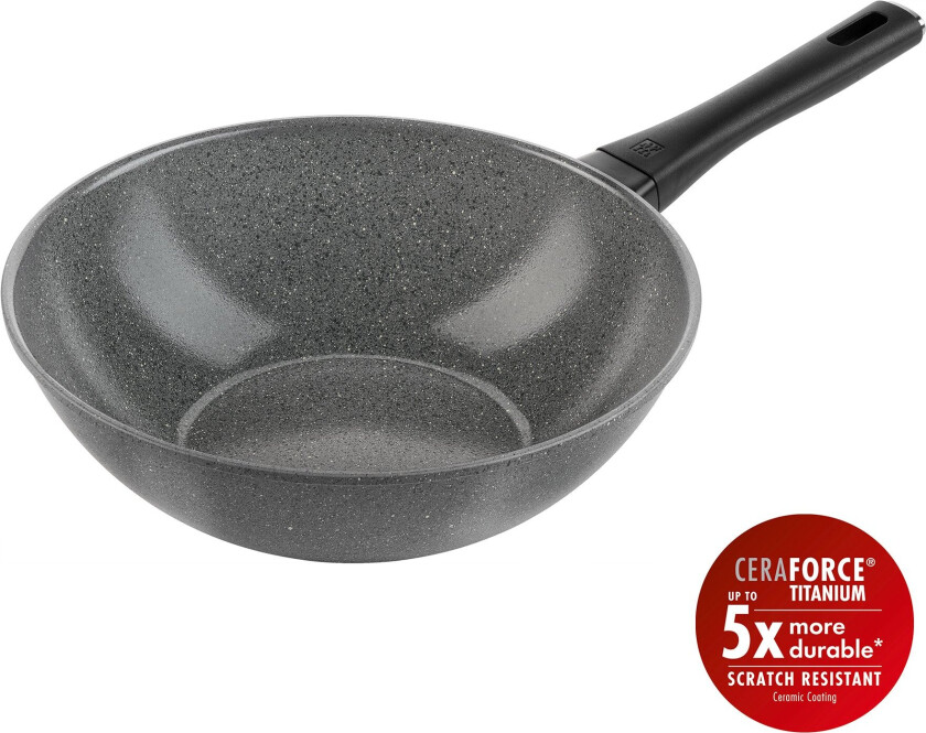 Terreno Plus Ceramic Wok - Gray - 28 cm