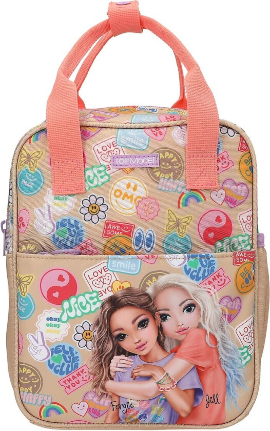 TOPModel Ryggsekk GIRL POWER - Beige and Coral - Small