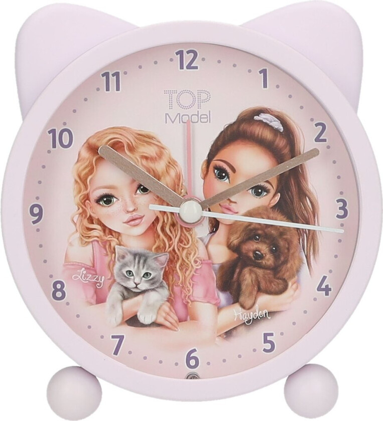 Vekkerklokke KITTY and DOGGY - Lilac - 11 cm