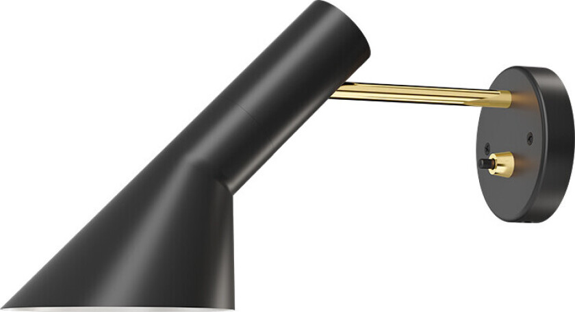 AJ Vegglampe HW w/Switch Brass/Black