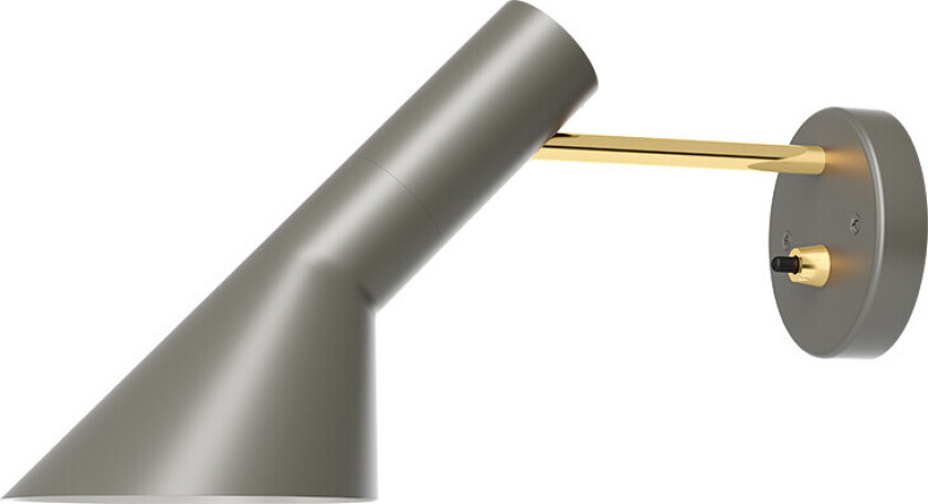 AJ Vegglampe HW w/Switch Brass/Warm Grey