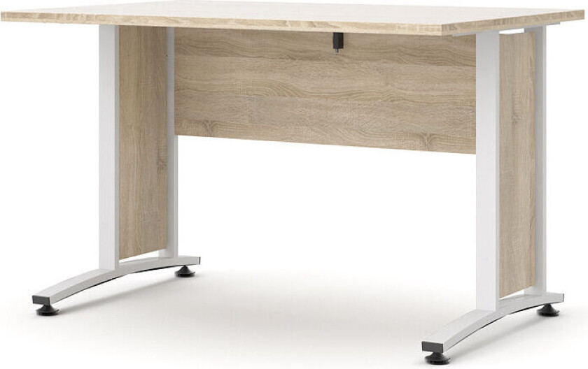 Prisme skrivebord B eik struktur dekor og hvit.