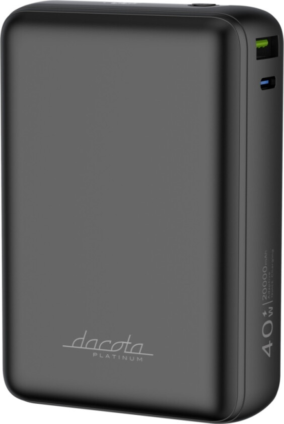 AM20 40 W powerbank 20 000 mAh, svart